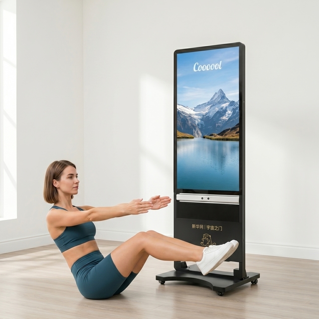Smart AI Yoga Mirror Personal Trainer 43-inch Full HD Interactive Body Sensing Workout Display Home Wellness