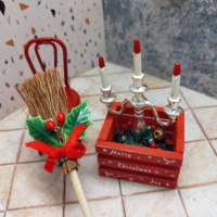 Miniature 1:12 meubles de noël bois plastique argile bricolage jouets pour maison de poupée décoration artisanat asiatique