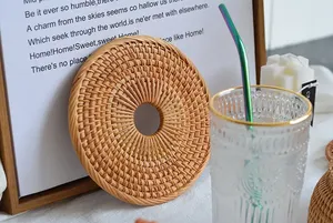 Atractivos Posavasos de Ratán con Forma de Mickey Mouse, Calidad Superior, Posavasos de Ratán Natural para Tazas de Té, Diseño Elegante, India - Product Image 4