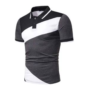 Chemise de sport pour homme, décontractée, en tissu polaire uni, boutonnée sur le devant, manches courtes, col montant, respirante, haute élasticité, coupe ajustée - Product Image 1