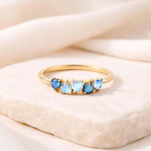 Heart Shape Moonstone Labradorite <b>Ring</b> <b>Dainty</b> Celestial Promise <b>Ring</b> 925 Sterling Silver 18K Gold Filled Stackable Gemstone <b>Ring</b> - Product Image 1