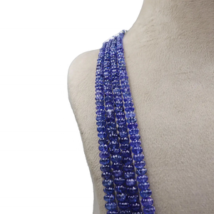 AAA 4 Strand Natural <b>Tanzanite</b> Hand Carved Melon Shape Beads Necklace 5-10mm Natural Stone <b>Tanzanite</b> Pumpkin Necklace - Product Image 6