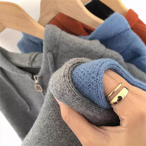 PIHA SPORTS Men's Casual Fleece Hoodie Solid Color Warm Windproof Breathable Eco-Friendly Zip Pullover Polyester/Cotton 180g - Product Image 4