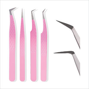 Pince à épiler professionnelle durable pour cils, en acier inoxydable, design personnalisable, OEM, imprimé blanc, pointe dentelée de précision - Product Image 4