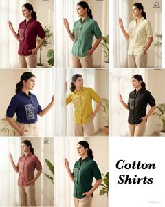 Women <b>Black</b> Cotton Ethnic Shirt With <b>White</b> Embroidery <b>And</b> Short Sleeves Regular Fit Casual Top For All Seasons Women Shirt - Product Image 6