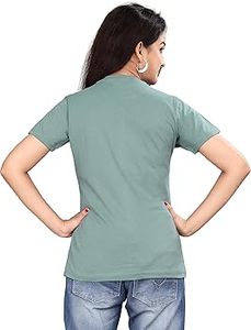 เสื้อยืดผู้หญิงพรีเมียมรักษ์โลก ผ้าฝ้ายออร์แกนิค ระบายอากาศดี แขนสั้น แบบเรียบ สำหรับฤดูร้อน พร้อมโลโก้ - Product Image 2