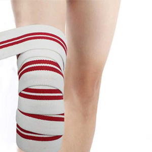 Vendas de compresión para rodilla de levantamiento de pesas transfronterizas para hombres y mujeres, de algodón, duraderas, transpirables, elásticas, para sentadillas, fitness y deportes. - Product Image 4