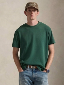 Camiseta de algodón de manga corta con cuello redondo para hombre, color verde, corte regular, informal, de color sólido, tejido de punto. - Product Image 6