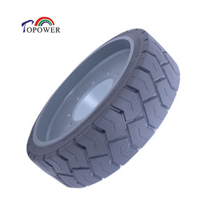 Pneu plein robuste 600x190 à design diagonale, neuf, pour remorques industrielles et chariots de transport de conteneurs - Product Image 2