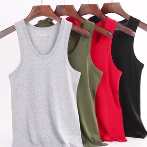 Custom 100% Cotton Heavyweight Training Vest Bodybuilding Muscle Fitness Stringer <b>Running</b> <b>Singlet</b> Gym tank Top for Men - Product Image 1