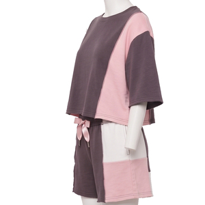Conjunto de Top Corto y Pantalones Cortos para Mujer, Diseño Color Block, Sin Tirantes, Sin Mangas, Corte Regular, Estilo Casual Urbano, Conjunto de 2 Piezas, Ropa de Verano - Product Image 5