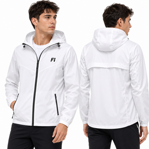 Chaqueta Impermeable con Logotipo Personalizado, Cortavientos para Hombre, con Capucha, Ligera, para Primavera y Otoño, al por Mayor, OEM - Product Image 6