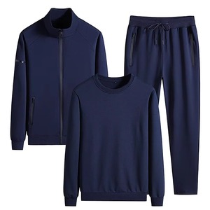 Unisex <b>Red</b> Tracksuit Set Full Sleeve Solid Color Casual Zipper Jacket Sweatshirt Black Pants Autumn Wear - Product Image 4