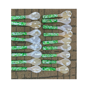 Cuillère et fourchette en nacre écologique du Vietnam Couverts en coquille fabriqués à la main pour les desserts, le caviar et les occasions spéciales - Product Image 5