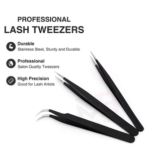 Nouvelles pinces à cils en acier inoxydable pour extensions de cils, usage professionnel, écologiques, logo personnalisé - Product Image 4