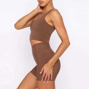 Nuevo conjunto deportivo sin costuras para mujer, con estampado sólido, sujetador deportivo y pantalones cortos, ropa para un estilo de vida activo, conjunto de 2 piezas para mujer. Conjuntos de mujer. - Product Image 2