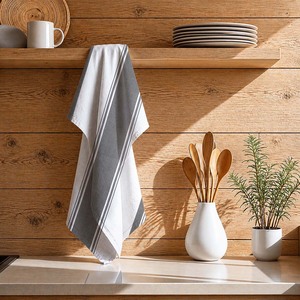 Paño de Cocina de Diseño Moderno, Suave y de Primera Calidad, 100% Algodón, Diseño a Rayas, Teñido con Hilo, de la India - Product Image 1