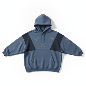 Sweat-shirt à capuche surdimensionné pour homme en coton épais, patchwork personnalisé, streetwear, vêtements d'hiver - Product Image 1