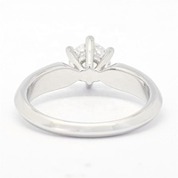 Bagues de fiançailles et de mariage classiques en argent sterling plaqué rhodium 4 couches avec zircone solitaire, qualité or, 5 mm, style européen pour femme