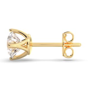 REYES Pendientes de tuerca con cierre de rosca de oro macizo de 14 quilates de alta calidad con moissanita certificada GRA para mujer, regalo clásico de boda, joyería fina - Product Image 3