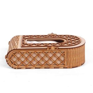 Boîte à mouchoirs en bois, porte-mouchoirs portable, boîte à serviettes en papier classique artisanale, décoration d'intérieur, cadeau - Product Image 1