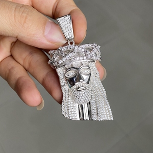 จี้หน้าฮิปฮอปแบบกำหนดเองสำหรับผู้ชาย จี้เพชรโมอิสซาไนต์ VVS ระยิบระยับ เครื่องประดับ 3 มิติ จี้เงินแท้ S925 - Product Image 3