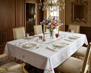 Mantel de Mesa Bordado a Mano, Moderno, de Algodón Blanco, con Flores Bonitas, Duradero, Lavable, en Todas las Medidas, Venta al Por Mayor - Product Image 3