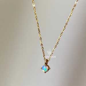 Dainty October Birthstone Pendant Minimalist Gold <b>Jewelry</b>-Tiny Opal Necklace Fine Chains Bridesmaid Birthday Gift Elegant <b>Pearl</b> - Product Image 4