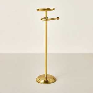 Luxury Bathroom Decoration Gold Plated Metal Towel Holder Classic Style Modern Home Accessories Brass Towel Stand Single Tier - Product Image 2