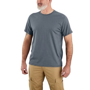<b>Men's</b> <b>Black</b> Short Sleeve Regular Fit O-Neck Quick Dry Jersey T-<b>Shirt</b> Casual Solid Color Knitted Polyester <b>Shirt</b> - Product Image 3