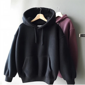 เสื้อฮู้ดฟลีซแบบสวมหัวทรงโอเวอร์ไซส์ น้ำหนักมาก ระบายอากาศได้ดี สำหรับทุกเพศ มีกระเป๋า เหมาะสำหรับฤดูหนาว - Product Image 3
