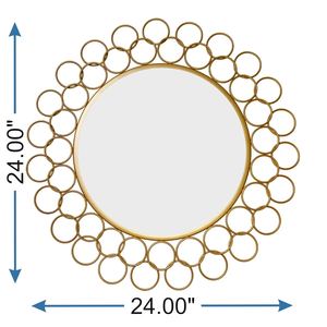 Round Gold Metal <b>Wall</b> <b>Mirror</b> Sunburst Interlocking Circle Frame Decorative Living Room Accent <b>Vanity</b> <b>Mirror</b> Bulk B2B Wholesale - Product Image 2