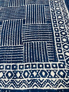 Traditional Chinese Cotton Kantha <b>Quilt</b> Blue Floral Eco-Friendly Hand-Stitched Wedding Hotel Bedspread Home Decor <b>Throw</b> Cover - Product Image 4