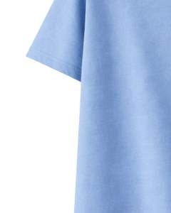 Camiseta de Mujer Azul Cielo Personalizada con Bordado de Patchwork, Cuello Redondo de Algodón Suave, Manga Corta Informal, Top Ligero de Verano - Product Image 6