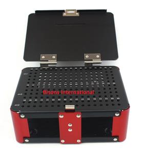 Boîte de rangement vide en acier inoxydable stérilisable avec couvercle verrouillable pour vis orthopédiques de 3,5 mm et 4,0 mm, vente en gros Bisons - Product Image 1