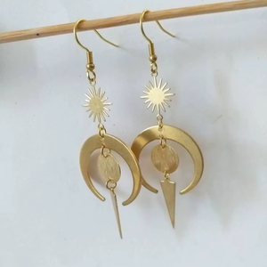 Luxury Brass <b>cuff</b> <b>Earrings</b> Handcrafted with Antique Traditional Modern Designs-Gold Plated Indian Jewelry-Wholesale - Product Image 1