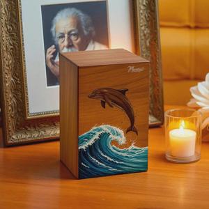 Caja de Recuerdos de Resina con Ondas Oceánicas de Lujo, Caja de Madera Hecha a Mano con Arte Epóxico Inspirado en la Playa, Caja de Madera Premium para Guardar Recuerdos - Product Image 4
