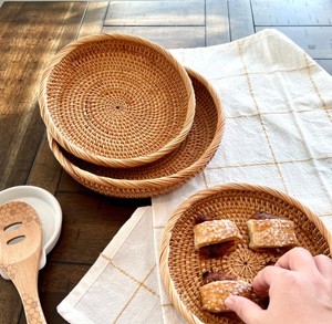Bandeja de Servir de Ratán Hecha a Mano de Alta Calidad, Elegante y Natural, para el Hogar, Cocina, Almacenamiento, Organización, Regalo - Product Image 1