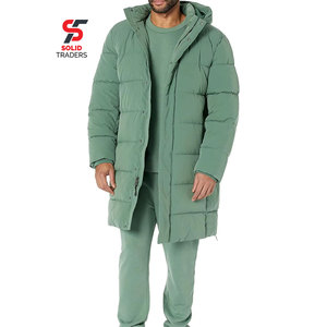 Doudoune longue matelassée à capuche pour homme Solid Trader Premium, 70 % duvet, avec fermeture éclair rapide, confort optimal, vêtement d'extérieur - Product Image 1