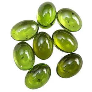 Uitstekende Natuurlijke Groene Peridot Edelsteen Platte Gladde Cabochon Gesneden Ovale Vorm Handgemaakte Sieraden Maken Prachtige Steen Van Pdm Edelsteen