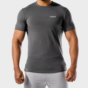 Camiseta Deportiva de Manga Corta para Hombre, Color Gris Oscuro, de Secado Rápido, con Logotipo Estampado en la Parte Delantera, para Gimnasio y Actividades Físicas - Product Image 5