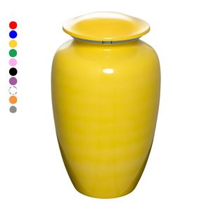 Urna de cremación clásica Elegance en urna de cremación de aluminio amarillo para almacenamiento de cenizas humanas Color personalizado esmaltado impreso - Product Image 2
