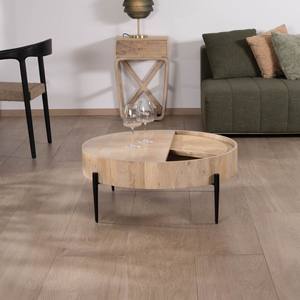 Table basse ronde Vandana Golden Core avec plateau pivotant en rotin Loopie diamètre 80 cm - Product Image 5