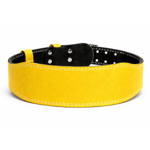 Premium Heavy Duty Yellow Cowhide Leather <b>Weight</b> Lifting Belt for Back Support <b>Training</b> Unisex Fitness - Product Image 2