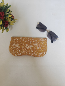 Étui à lunettes souple à imprimé floral jaune avec bordure rose, pochette rectangulaire tendance pour femme - Product Image 5