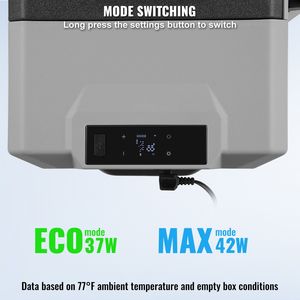Refrigerador Portátil para Auto de 12 Voltios y 40L, Congelador de 12/24V CC con Ruedas y Asa, -4 a -68F - Product Image 5