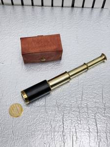 Telescopio de Latón Estilo Antiguo con Estuche de Cuero, Acabado Pulido, Decoración Artística Coleccionable, Hecho a Mano, Estilo Antiguo para Artesanías - Product Image 6
