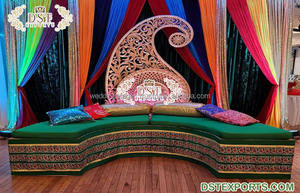 Asiento de novia para decoración de escenario, asiento de noche musulmán, colorido, mahndi, hermoso, para boda, Walima - Product Image 2