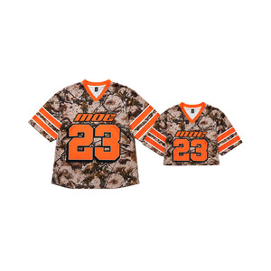 Maillot de football américain unisexe personnalisé imprimé camouflage Real Tree, respirant, coupe oversize et courte, haut de sport tendance, vente en gros usine - Product Image 2