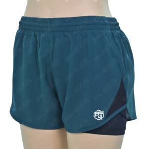 Shorts Deportivos de Doble Capa Elásticos de Secado Rápido para Mujer, Cintura Alta, Logotipo Personalizado, Tela Lavada con Encaje, para Yoga y Running, Venta al Por Mayor BFW - Product Image 6